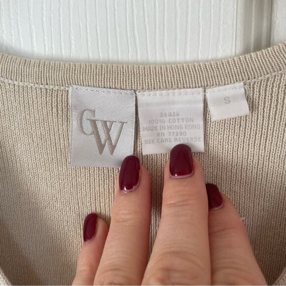 80s Vintage Clifford and Wills 100% Cotton Button Down Cardigan Size Small - Picture 4 of 5